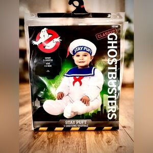 New! Stay Puft Ghostbusters Marshmallow Man Baby Costume infant size 3 to 6 mths